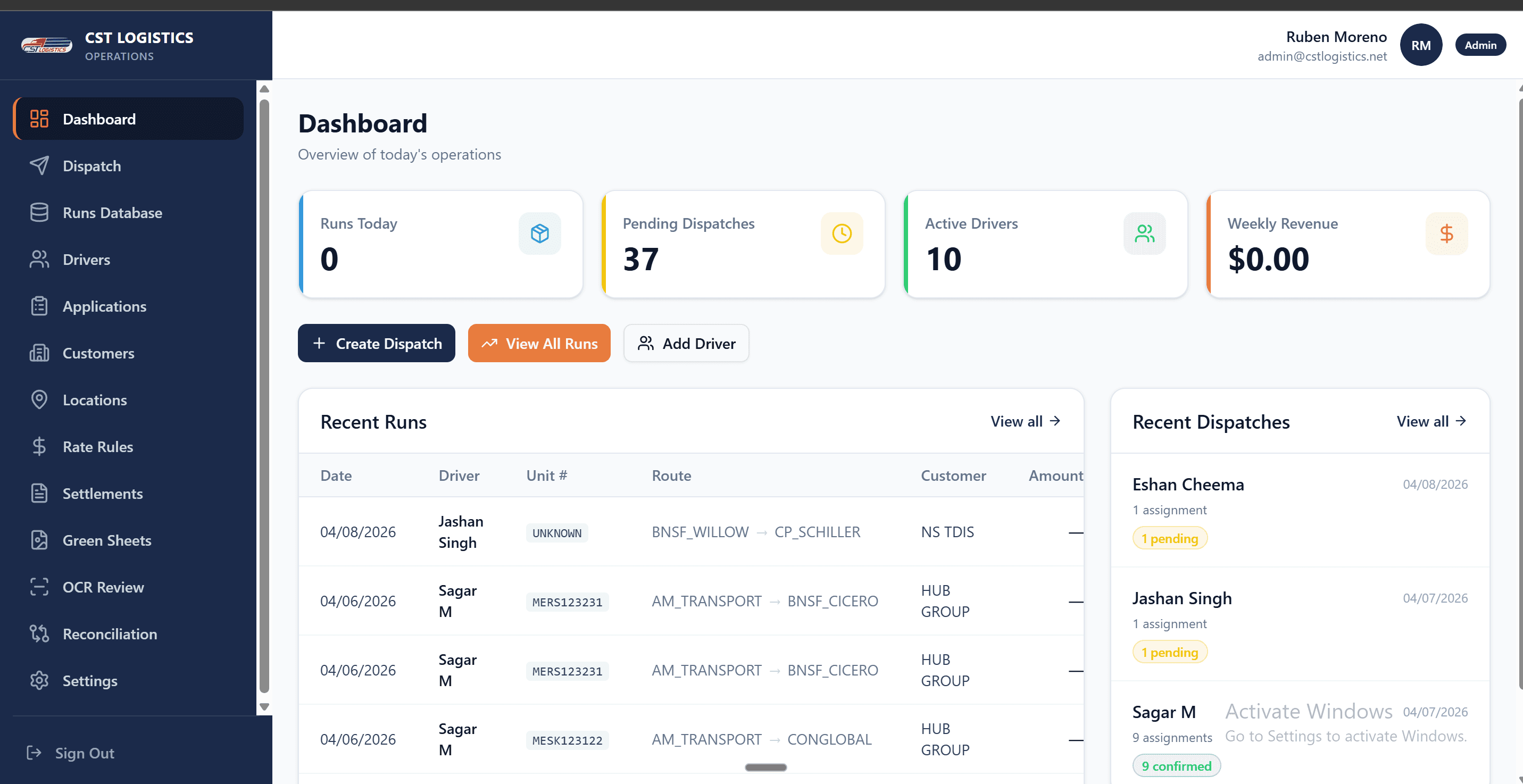 CST Logistics — Full ERP Platform